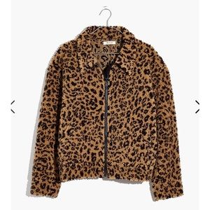 Madewell Sherpa Bomber in Leopard